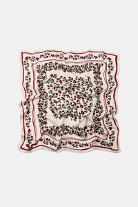 Écharpe en satin à motifs floraux botaniques pour femmes et filles, imprimé jardin vintage de luxe, carrée, pour la tête et le cou, idéale pour un usage décontracté - Product Image 3