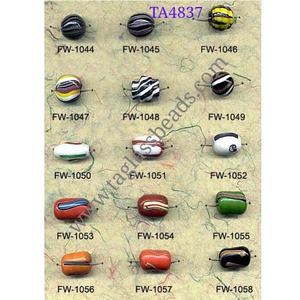 Cuentas de cristal redondas de 10mm sueltas al por mayor colgantes de cuentas indias de Murano de colores cuentas de cristal africanas recicladas - Product Image 1