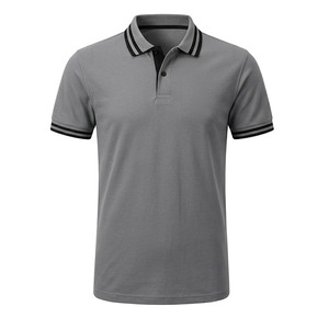 Polo casual de golf de manga corta con cuello y puños con ribete blanco, camiseta de tenis de verano, polo ajustado con contraste. - Product Image 4