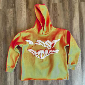 Sweat à capuche zippé pour homme en molleton épais de qualité supérieure, avec logo imprimé en relief personnalisé, style vintage, en coton mélangé. - Product Image 5