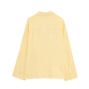 Conjunto de Camisa y Pantalones Cortos Casuales para Mujer, de Algodón y Satén, Transpirable y Ecológico, Camisa de Manga Corta de Verano + Pantalones Cortos con Cintura Elástica y Bolsillos - Product Image 3