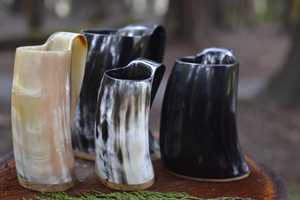 Handmade Modern <b>Large</b> Capacity Horn Beer <b>Mug</b> Solid Pattern Gift Wedding Drinkware Portable Leak Proof Dishwasher Microwave Safe - Product Image 4
