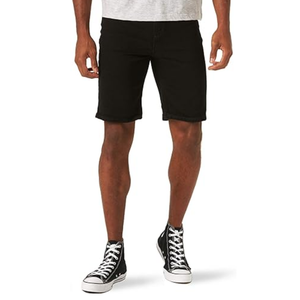 Custom Jet <b>Black</b> Denim <b>Shorts</b> Durable Stretch Cotton Elastane Slim Silhouette Neat Plain Hem Knee Length Urban <b>Jean</b> <b>Shorts</b> - Product Image 2
