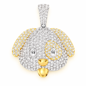 Colgante Personalizado 3D con Cara de Perro, Plata de Ley 925, Chapado en Oro, Diamantes Cultivados en Laboratorio, Colgante Romántico para Aniversario, Regalo - Product Image 1