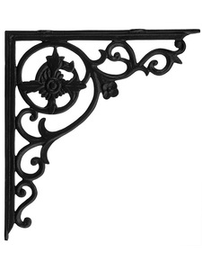 Support mural décoratif vintage en fonte pour plantes et étagère ouverte, pliable et réglable, par Unicorn Handicrafts - Product Image 4