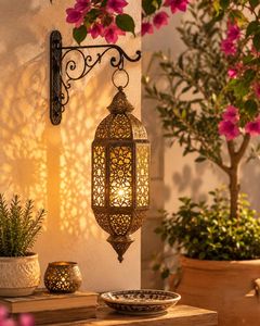 Nouvelle conception de lanterne à bougie marocaine musulmane pour l'Aïd, lampe à vent, décoration de la maison, ornements du Ramadan pour les fournitures du Ramadan - Product Image 4