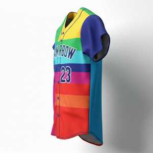 Maillot de baseball personnalisé OEM respirant à col en V et manches courtes avec logo, nom et numéro sublimés (unisexe) - Product Image 3