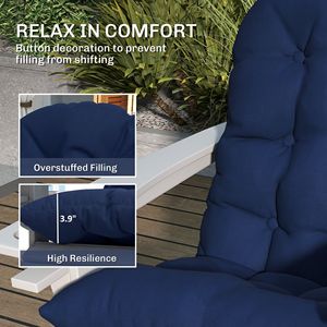 Set di 2 Cuscini per Sedia Adirondack da Esterno con Schienale Alto Trapuntato, Antiscivolo, con Lacci, Cuscini di Qualità per Esterni - Product Image 4