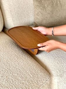 Bandeja de Madera Hecha a Mano para Reposabrazos de Sofá, Soporte para Comida y Bebidas, Decoración para el Hogar - Product Image 4