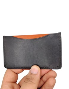 Custom Genuine Leather <b>RFID</b> Blocking Short Card Holder Open Closure High Quality Men <b>Wallet</b> Pocket Mini Slim ID Window - Product Image 3