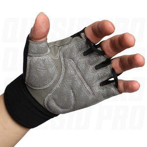 Gants de musculation sans doigts respirants et rembourrés, demi-doigts, avec sangles de poignet ajustables pour entraînement personnalisé - Product Image 4