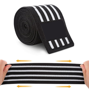 Vendas al por mayor de vendas profesionales para rodillas, de mezcla elástica de algodón, amigables con la piel, con logo personalizado impreso, equipo de soporte para rodillas. - Product Image 2