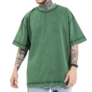 เสื้อยืดโอเวอร์ไซส์สำหรับผู้ชายเสื้อยืดสตรีทผ้าแอซิดแอซิดสำหรับผู้ชายเสื้อยืดผ้าฝ้าย100% สะพายไหล่ - Product Image 2