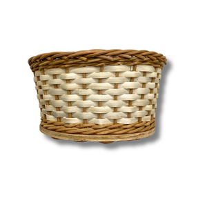 Panier de rangement pour pain en rotin, panier en osier avec base en bois au fini naturel pour la maison, la salle à manger, artisanat vietnamien, décoration de table à manger - Product Image 1