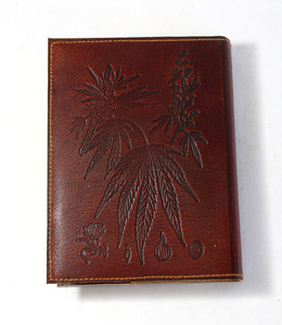 Hand Crafted Journal With Different Species Of Jute And Hemp Leaves Embossed On The Front Cover <b>Leather</b> <b>Diary</b> - Product Image 5