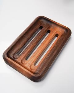 Stylish Item Wood Soap Holder Household Acacia Wooden Soap Dish Wholesale Custom Bathroom <b>Accessory</b> - Product Image 1