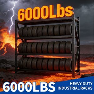 Étagères de garage robustes, capacité de 6000 lb, extra larges, en métal, réglables, 69"H x 75"W x 23.7"D, unité de stockage industrielle - Product Image 4