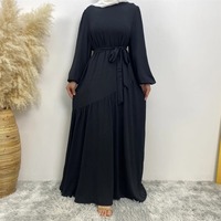 Abaya Modesta para Mujer, Talla Grande, Manga Larga, Vestido Largo Hasta el Suelo, Musulmán, para Oración, Casual, Primavera, Sin Costuras, Ligero, Transpirable