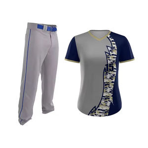 OEM Custom Digital Print V-Neck Men's <b>Baseball</b> Uniform <b>Sets</b> Short Sleeve Plus Size Sportswear Design Your Own Team Uniforms - Product Image 4