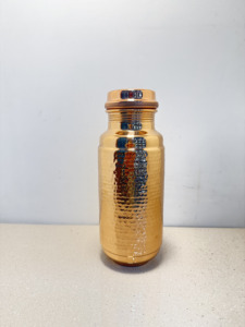 Premium Hammered Pure Copper Water Bottle 1300ml Handcrafted Dimpled Ayurvedic Flask Mirror Polished Gym Sports Metal Drinkware - Product Image 5