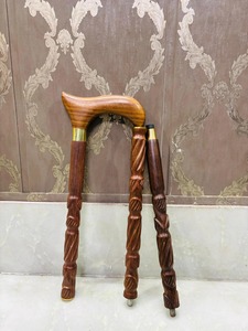 OLD WORLD TREASURE HANDICRAFTS Folding Wooden Walking <b>Stick</b> Rosewood & Brass Handle Polished Multifunction 37 Inch - Product Image 3