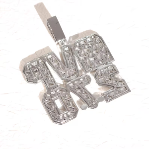 Pendentif personnalisable en forme de lettre, plaqué argent, serti de moissanite taille brillant en argent 925, bijoux Starspire de qualité supérieure - Product Image 4