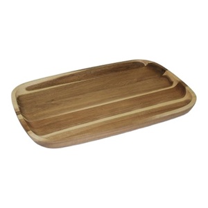 Plateau de service abordable Rectangle uni Plateau de service en bois d'acacia Bois Café Lait Snack Fromage Enfants Snack Fruit Food Plate - Product Image 1