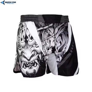 Pantalones Cortos de Entrenamiento MMA para Hombre, Ligeros, de Satén Sólido, Cintura Alta con Cordón Ajustable, Antiarrugas, de Secado Rápido y Transpirables - Product Image 3