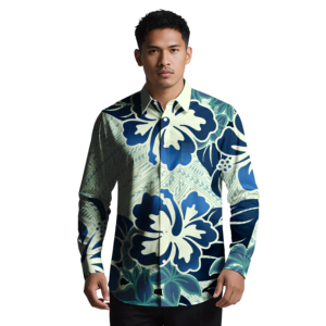 Men Hawaiian Plus 4XL <b>Long</b> Sleeve Tropical Printed <b>Shirt</b> Breathable Casual Polynesian Button-Down <b>Beach</b> 100% Polyester Summer - Product Image 6