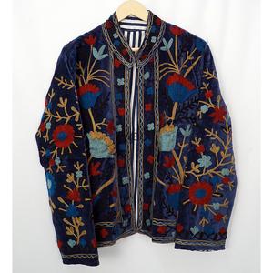 Veste en velours brodé bohème en coton à manches longues, col rond, motif floral, grande taille, vêtements d'automne pour femmes, respirante - Product Image 5