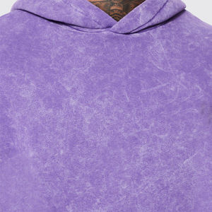 Hoodies pour hommes de haute qualité, sans cordon, respirants, effet délavé à l'acide, coupe ample, 500 GSM, design tendance, lavage enzymatique. - Product Image 5
