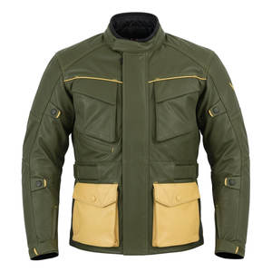 Blouson de moto en cuir avec support dorsal pour homme, vêtement de course automobile, personnalisable, OEM - Product Image 1