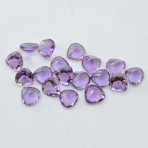 Nouveau Stock 9mm naturel brésil améthyste à facettes coeur pierres parfaites taillées à la main pierres précieuses pour bijoux à bricoler soi-même au prix de gros en vrac - Product Image 3
