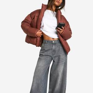 Women High Waist Puffer Jacket Quilted Winter Bubble Coat Short <b>Top</b> Long Sleeve <b>Zip</b> <b>Up</b> Casual Fashion Outerwear 2026 - Product Image 6