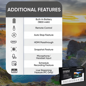 4K HDMI Live Streaming Video <b>Capture</b> <b>Card</b> with 1080P 60FPS Audio Video Recording for Gaming, DSLR Camera, and Camcorder - Product Image 6