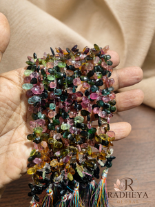 Perles en tube de pierre de tourmaline polie de qualité supérieure, couleurs mélangées, pour la fabrication de bijoux, bracelets, colliers, boucles d'oreilles multicolores - Product Image 3