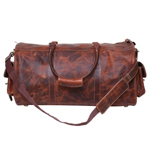 Duffle completo de cuero genuino para la noche, fin de semana para hombres, regalo de aniversario de vacaciones para marido, bolsa de gimnasio de viaje, 2017 - Product Image 4