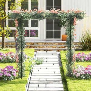 Arche de jardin en métal de 81 pouces, auvent et pergola pour plantes grimpantes - Product Image 2