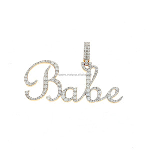 Collar con Colgante de Plata de Ley 925 con Diamante Moissanite VVS, Logotipo Inicial, Nombre Único, Número, Estilo Hip Hop, Letra con Incrustaciones de Diamantes, Bañado en Rodio - Product Image 3