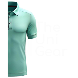 Polo de Punto de Manga Corta para Hombre, Color Sólido, Estilo Casual, Corte Regular, Verde - Product Image 4