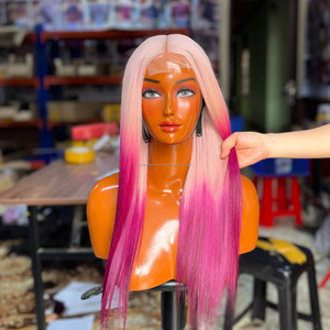 Perruques lisses en cheveux humains européens, Lace Front sans colle, densité 200%, cheveux bruts vietnamiens, couleur personnalisée - Product Image 1