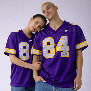 Maillot de football américain tendance 2026 en maille unisexe à manches courtes, streetwear, t-shirts personnalisés pour équipes, fabricant OEM - Product Image 2