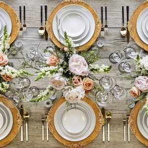 Assiette de Présentation de Luxe pour Mariage, Vaisselle Élégante, Assiette de Dîner pour Hôtels, Banquets et Réceptions - Product Image 5