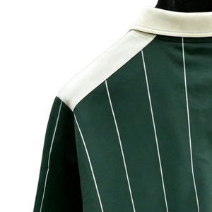 Camisa a Rayas Antiarrugas para Hombre, Manga Corta, Casual, para Golf, Tenis, Transpirable, Corte Regular, Suave, para Uso Diario en Verano, Verde - Product Image 4