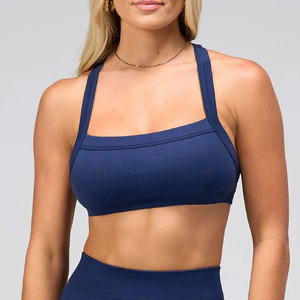 Navy <b>Blue</b> Women Sports <b>Bra</b> Athletic Workout Gym Fitness Seamless Support <b>Bra</b> Top Wholesale Bulk Order OEM ODM Custom Logo - Product Image 1