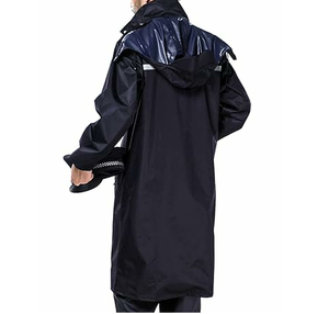 Raincoat for <b>Men</b> with Hood Pure Pu Coating Made with Polyester Long <b>Rain</b> <b>Jackets</b> <b>Lightweight</b> Breathable RainCoat - Product Image 6