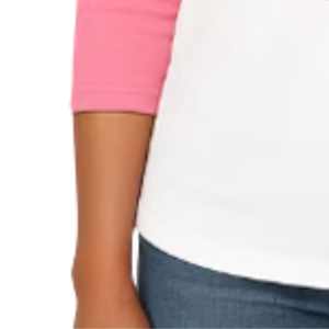 Women's White and Pink Baseball Shirt Casual Three Quarter Sleeve <b>Raglan</b> Tee Everyday Comfortable Lifestyle Clothing <b>Top</b> - Product Image 2