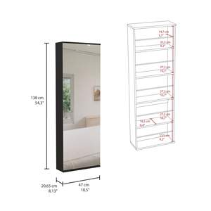 Augusta Set da letto in tre pezzi scarpiera Baltimore e due comodini Omaha in colore nero - Product Image 6