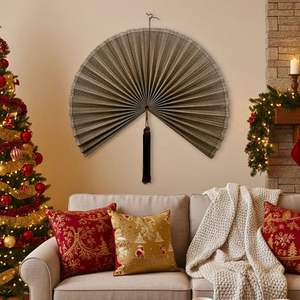 Abanico Decorativo Grande de Bambú Estilo Rústico Bohemio para Decoración del Hogar, Sala de Estar, Dormitorio, Decoración de Pared, Vietnam - Product Image 5