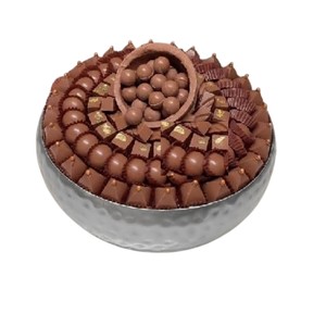 Bol à chocolat décoratif au design attrayant, bol sur piédestal doré orné, élégant pour offrir en cadeau et pour les occasions spéciales, arrangement de desserts - Product Image 4
